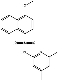 N-(4,6-dimethyl-2-pyridinyl)-4-methoxy-1-naphthalenesulfonamide Struktur