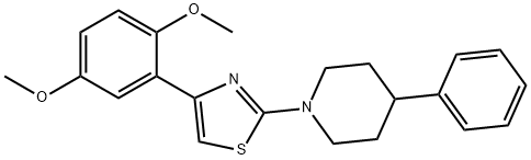 1-[4-(2,5-dimethoxyphenyl)-1,3-thiazol-2-yl]-4-phenylpiperidine Struktur