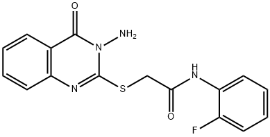 2-[(3-amino-4-oxo-3,4-dihydro-2-quinazolinyl)sulfanyl]-N-(2-fluorophenyl)acetamide Struktur