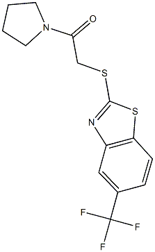 2-oxo-2-(1-pyrrolidinyl)ethyl 5-(trifluoromethyl)-1,3-benzothiazol-2-yl sulfide Struktur