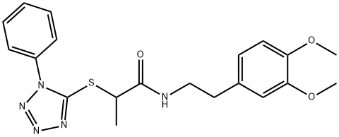 N-[2-(3,4-dimethoxyphenyl)ethyl]-2-[(1-phenyl-1H-tetraazol-5-yl)sulfanyl]propanamide Struktur