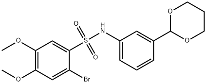 2-bromo-N-[3-(1,3-dioxan-2-yl)phenyl]-4,5-dimethoxybenzenesulfonamide Struktur