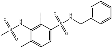 N-benzyl-2,4-dimethyl-3-[(methylsulfonyl)amino]benzenesulfonamide Struktur