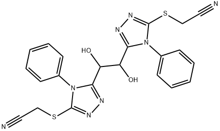 {[5-(2-{5-[(cyanomethyl)sulfanyl]-4-phenyl-4H-1,2,4-triazol-3-yl}-1,2-dihydroxyethyl)-4-phenyl-4H-1,2,4-triazol-3-yl]sulfanyl}acetonitrile Struktur