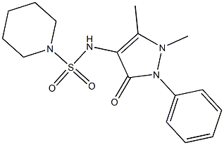 N-(1,5-dimethyl-3-oxo-2-phenyl-2,3-dihydro-1H-pyrazol-4-yl)-1-piperidinesulfonamide Struktur