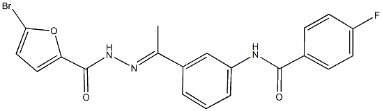 N-{3-[N-(5-bromo-2-furoyl)ethanehydrazonoyl]phenyl}-4-fluorobenzamide Struktur