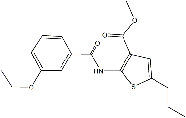 methyl 2-[(3-ethoxybenzoyl)amino]-5-propyl-3-thiophenecarboxylate Struktur