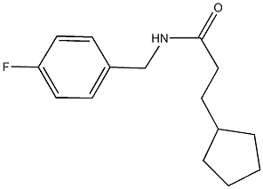 3-cyclopentyl-N-(4-fluorobenzyl)propanamide Struktur