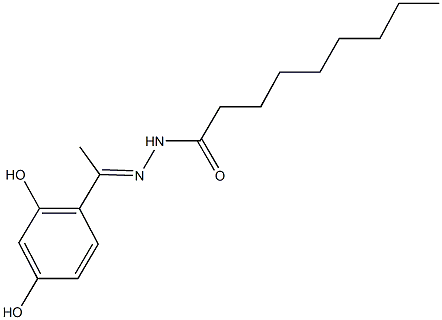 N'-[1-(2,4-dihydroxyphenyl)ethylidene]nonanohydrazide Struktur