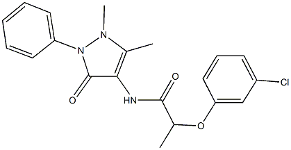 2-(3-chlorophenoxy)-N-(1,5-dimethyl-3-oxo-2-phenyl-2,3-dihydro-1H-pyrazol-4-yl)propanamide Struktur