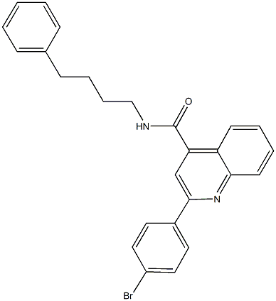 2-(4-bromophenyl)-N-(4-phenylbutyl)-4-quinolinecarboxamide Struktur