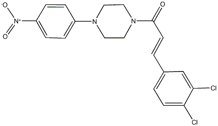 1-[3-(3,4-dichlorophenyl)acryloyl]-4-{4-nitrophenyl}piperazine Struktur