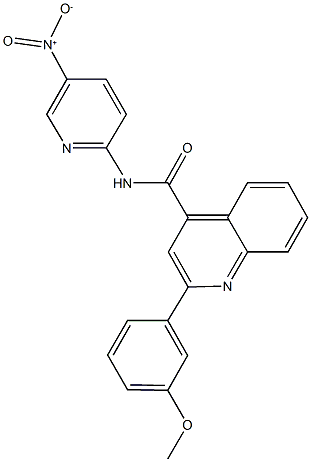 N-{5-nitro-2-pyridinyl}-2-(3-methoxyphenyl)-4-quinolinecarboxamide Struktur