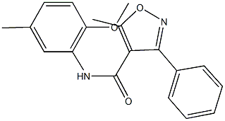 N-(2-methoxy-5-methylphenyl)-5-methyl-3-phenyl-4-isoxazolecarboxamide Struktur