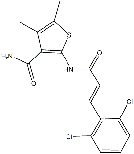 2-{[3-(2,6-dichlorophenyl)acryloyl]amino}-4,5-dimethyl-3-thiophenecarboxamide Struktur