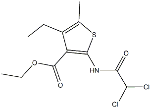 ethyl 2-[(dichloroacetyl)amino]-4-ethyl-5-methyl-3-thiophenecarboxylate Struktur