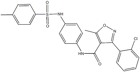 3-(2-chlorophenyl)-5-methyl-N-(4-{[(4-methylphenyl)sulfonyl]amino}phenyl)-4-isoxazolecarboxamide Struktur