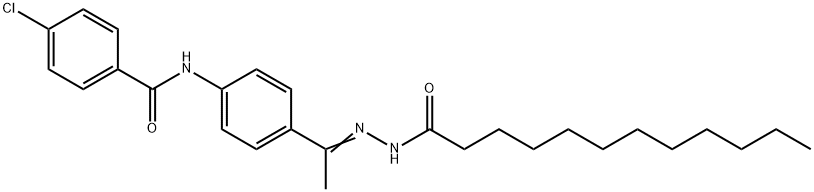 4-chloro-N-[4-(N-dodecanoylethanehydrazonoyl)phenyl]benzamide Struktur