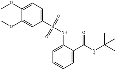 N-(tert-butyl)-2-{[(3,4-dimethoxyphenyl)sulfonyl]amino}benzamide Struktur