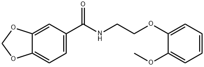 N-[2-(2-methoxyphenoxy)ethyl]-1,3-benzodioxole-5-carboxamide Struktur