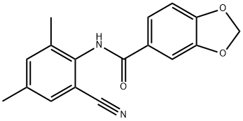 N-(2-cyano-4,6-dimethylphenyl)-1,3-benzodioxole-5-carboxamide Struktur