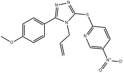 2-{[4-allyl-5-(4-methoxyphenyl)-4H-1,2,4-triazol-3-yl]sulfanyl}-5-nitropyridine Struktur