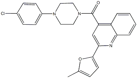 4-{[4-(4-chlorophenyl)-1-piperazinyl]carbonyl}-2-(5-methyl-2-furyl)quinoline Struktur