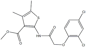 methyl 2-{[(2,4-dichlorophenoxy)acetyl]amino}-4,5-dimethyl-3-thiophenecarboxylate Struktur