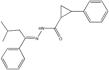 N'-(3-methyl-1-phenylbutylidene)-2-phenylcyclopropanecarbohydrazide Struktur