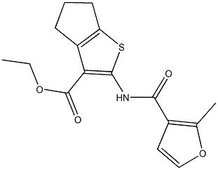 ethyl 2-[(2-methyl-3-furoyl)amino]-5,6-dihydro-4H-cyclopenta[b]thiophene-3-carboxylate Struktur