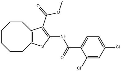 methyl 2-[(2,4-dichlorobenzoyl)amino]-4,5,6,7,8,9-hexahydrocycloocta[b]thiophene-3-carboxylate Struktur