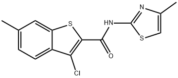 3-chloro-6-methyl-N-(4-methyl-1,3-thiazol-2-yl)-1-benzothiophene-2-carboxamide Struktur