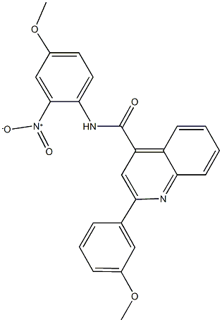 N-{2-nitro-4-methoxyphenyl}-2-(3-methoxyphenyl)-4-quinolinecarboxamide Struktur