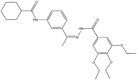 N-{3-[N-(3,4,5-triethoxybenzoyl)ethanehydrazonoyl]phenyl}cyclohexanecarboxamide Struktur