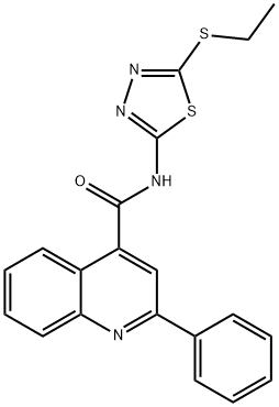 N-[5-(ethylsulfanyl)-1,3,4-thiadiazol-2-yl]-2-phenyl-4-quinolinecarboxamide Struktur