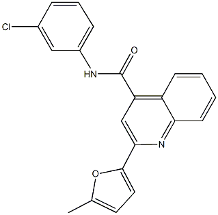 N-(3-chlorophenyl)-2-(5-methyl-2-furyl)-4-quinolinecarboxamide Struktur