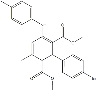 dimethyl 2-(4-bromophenyl)-6-methyl-4-(4-toluidino)-3,5-cyclohexadiene-1,3-dicarboxylate Struktur