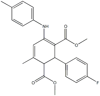 dimethyl 2-(4-fluorophenyl)-6-methyl-4-(4-toluidino)-3,5-cyclohexadiene-1,3-dicarboxylate Struktur