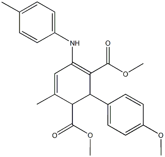 dimethyl 2-(4-methoxyphenyl)-6-methyl-4-(4-toluidino)-3,5-cyclohexadiene-1,3-dicarboxylate Struktur