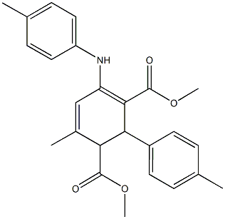 dimethyl 6-methyl-2-(4-methylphenyl)-4-(4-toluidino)-3,5-cyclohexadiene-1,3-dicarboxylate Struktur