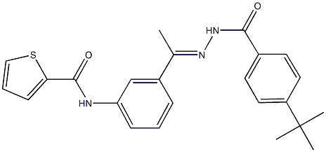 N-{3-[N-(4-tert-butylbenzoyl)ethanehydrazonoyl]phenyl}-2-thiophenecarboxamide Struktur