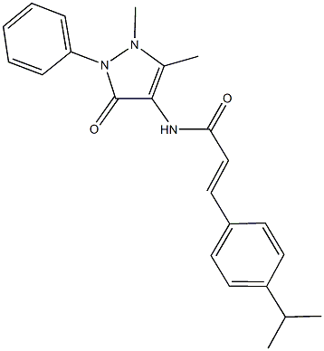 N-(1,5-dimethyl-3-oxo-2-phenyl-2,3-dihydro-1H-pyrazol-4-yl)-3-(4-isopropylphenyl)acrylamide Struktur