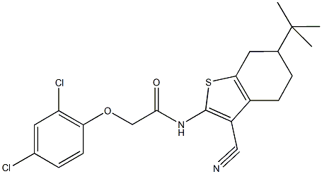 N-(6-tert-butyl-3-cyano-4,5,6,7-tetrahydro-1-benzothien-2-yl)-2-(2,4-dichlorophenoxy)acetamide Struktur