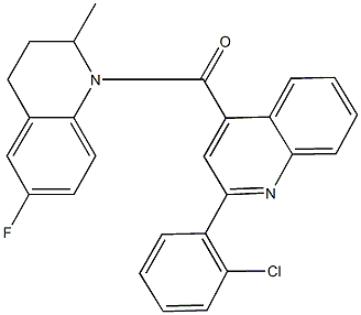 1-{[2-(2-chlorophenyl)-4-quinolinyl]carbonyl}-6-fluoro-2-methyl-1,2,3,4-tetrahydroquinoline Struktur