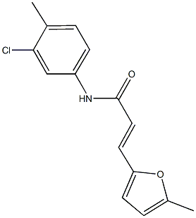 N-(3-chloro-4-methylphenyl)-3-(5-methyl-2-furyl)acrylamide Struktur