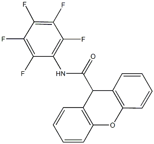 N-(2,3,4,5,6-pentafluorophenyl)-9H-xanthene-9-carboxamide Struktur