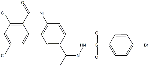 N-(4-{N-[(4-bromophenyl)sulfonyl]ethanehydrazonoyl}phenyl)-2,4-dichlorobenzamide Struktur