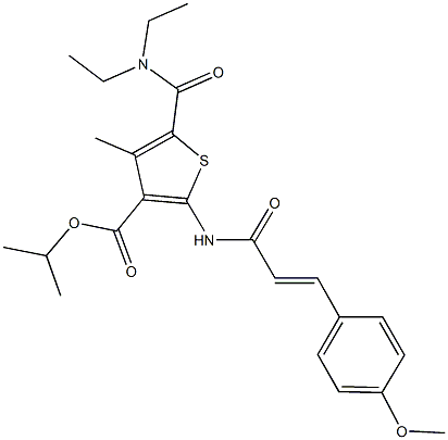 isopropyl 5-[(diethylamino)carbonyl]-2-{[3-(4-methoxyphenyl)acryloyl]amino}-4-methyl-3-thiophenecarboxylate Struktur