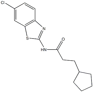 N-(6-chloro-1,3-benzothiazol-2-yl)-3-cyclopentylpropanamide Struktur