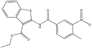 ethyl 2-({3-nitro-4-methylbenzoyl}amino)-1-benzothiophene-3-carboxylate Struktur